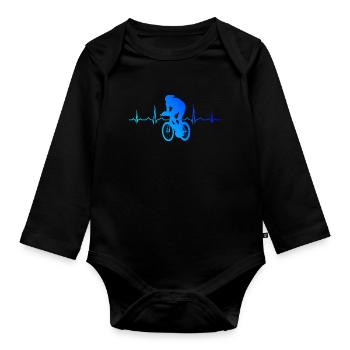 Vélo de course vélo de route femmes hommes cyclistes de course - Body Bébé bio manches longues - noir - Devant