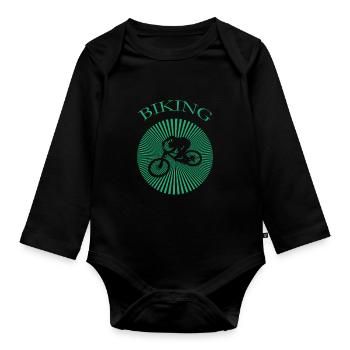 Biking - Baby Bio-Langarm-Body - Schwarz - Vorne