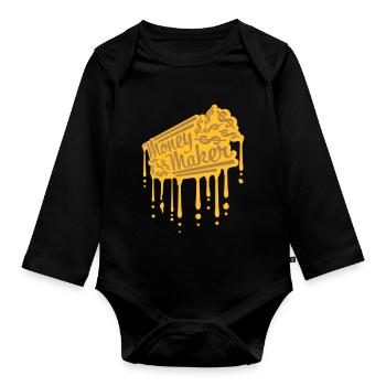 Tropfen Money Maker Selfmade - Baby Bio-Langarm-Body - Schwarz - Vorne