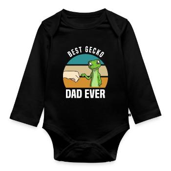 Gecko - Organic Longsleeve Baby Bodysuit - black - Front