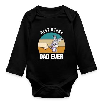 Hare - Organic Longsleeve Baby Bodysuit - black - Front
