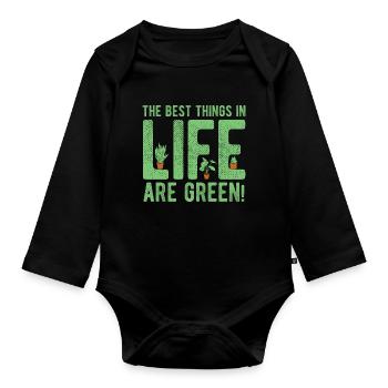Landschaftsgärtner Hobbygärtner Gärtner - Baby Bio-Langarm-Body - Schwarz - Vorne