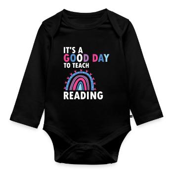 Dyslexia Awareness and Dyslexia Teachers - Organic Longsleeve Baby Bodysuit - black - Front