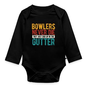 Bowling - Baby Bio-Langarm-Body - Schwarz - Vorne