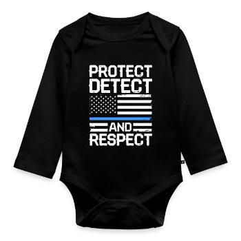 Protect Detect And Respect - Police Dog Training - Organic Longsleeve Baby Bodysuit - black - Front