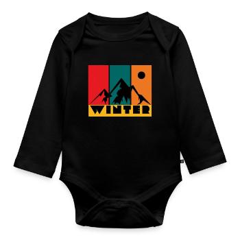 Winter Design - Baby Bio-Langarm-Body - Schwarz - Vorne