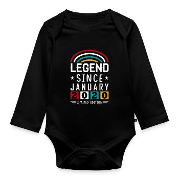 2020 Legend depuis le cadeau d’anniversaire Janvier - Body Bébé bio manches longues - noir - Devant