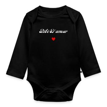 bébé d'amour - Body Bébé bio manches longues - noir - Devant