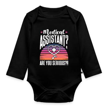 Medical Assistant Are you serious - Baby Bio-Langarm-Body - Schwarz - Vorne