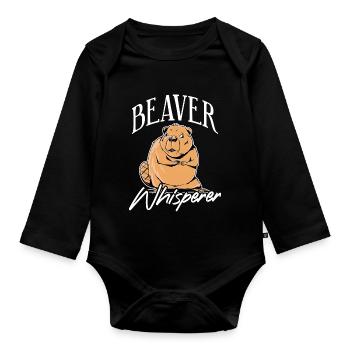 Beaver Whisperer Lodger dam Builder Animal - Organic Longsleeve Baby Bodysuit - black - Front