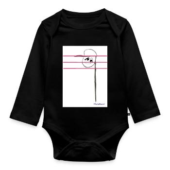 Nota musical - Body orgánico de manga larga para bebé - negro - delante