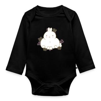 Süßes Häschen - Baby Bio-Langarm-Body - Schwarz - Vorne