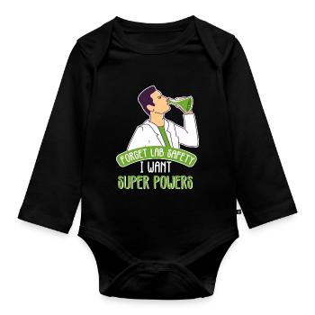 Science Super Power Wissenschaft Chemielehrer - Baby Bio-Langarm-Body - Schwarz - Vorne