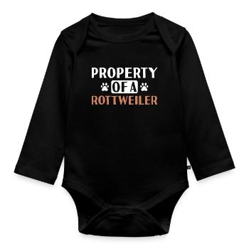 Propriété D’A Rottweiler - Body Bébé bio manches longues - noir - Devant
