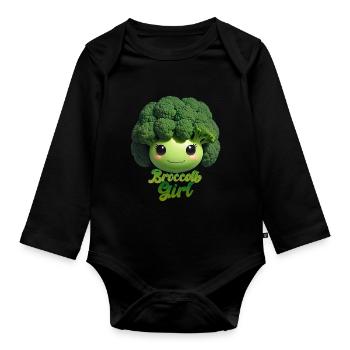 Brocoli Beauty Girl - Body Bébé bio manches longues - noir - Devant