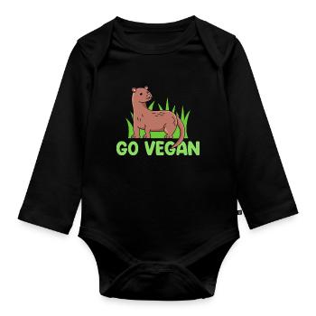 Conception de visons pour les fiers végétaliens - Body Bébé bio manches longues - noir - Devant