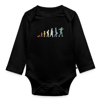Roller Skater Evolution - Baby Bio-Langarm-Body - Schwarz - Vorne