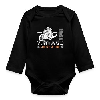 ÉDITION LIMITÉE 1963 MOTO 60E ANNIVERSAIRE - Body Bébé bio manches longues - noir - Devant
