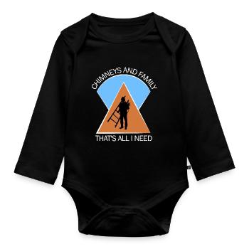 Chimney sweep chimney sweep - Organic Longsleeve Baby Bodysuit - black - Front
