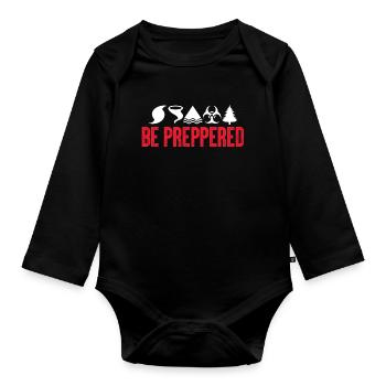 Be Preppered Urban Survival Emergency Readiness - Baby Bio-Langarm-Body - Schwarz - Vorne