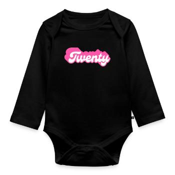 Twenty birthday - 20th birthday retro pink - Organic Longsleeve Baby Bodysuit - black - Front