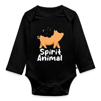 Animal Cochon - Body Bébé bio manches longues - noir - Devant