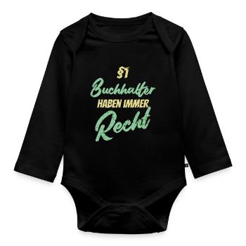 §1 Buchhalter haben immer Recht - Baby Bio-Langarm-Body - Schwarz - Vorne