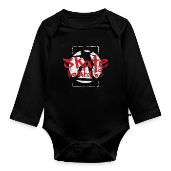 Skateboard Skater Skating - Body Bébé bio manches longues - noir - Devant
