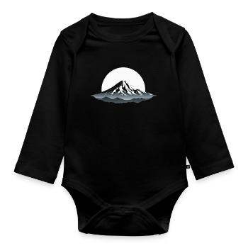 Mountain Majesty - Organic Longsleeve Baby Bodysuit - black - Front