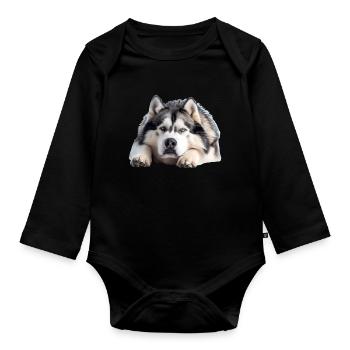 Malamute d’Alaska - Body Bébé bio manches longues - noir - Devant