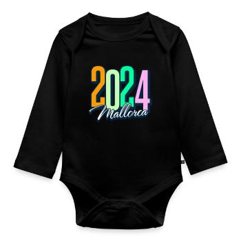 Mallorca 2024 - Baby Bio-Langarm-Body - Schwarz - Vorne