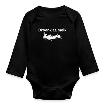 Lait en poudre. Chemises en dialecte anversois - Body Bébé bio manches longues - noir - Devant