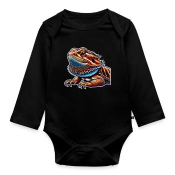 Bartagame Bartagamen Bearded Dragon - Organic Longsleeve Baby Bodysuit - black - Front
