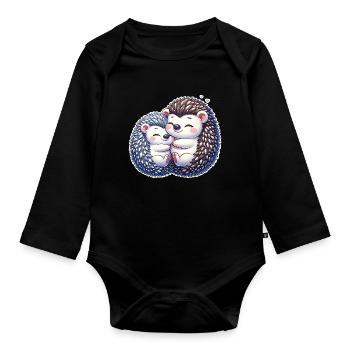 Igel - Baby Bio-Langarm-Body - Schwarz - Vorne