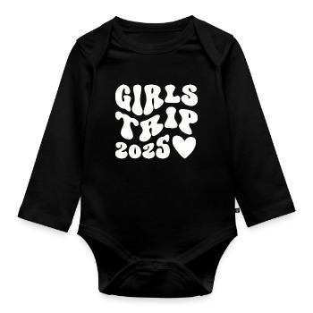 Week-end Filles Femmes Filles Voyage 2025 - Body Bébé bio manches longues - noir - Devant