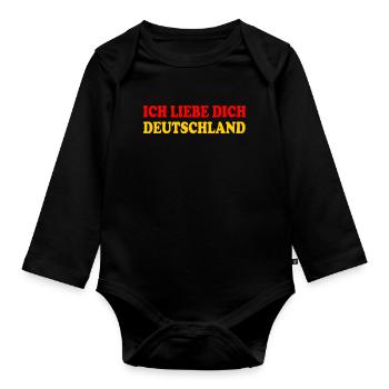 ich liebe dich deutschland - Baby Bio-Langarm-Body - Schwarz - Vorne