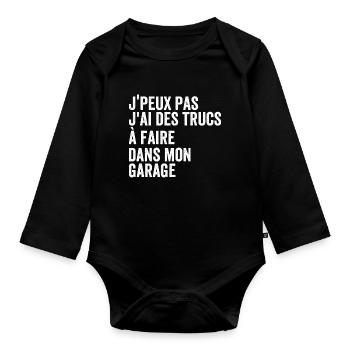 I Have Stuff To Do In My DIY Garage - Organic Longsleeve Baby Bodysuit - black - Front