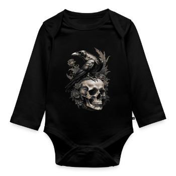 Âme sombre - Body Bébé bio manches longues - noir - Devant