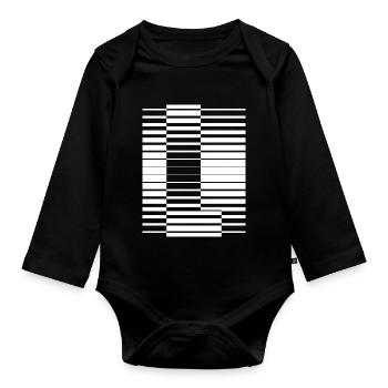 LETTER L - Organic Longsleeve Baby Bodysuit - black - Front