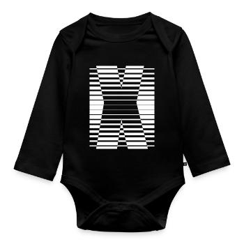 INITIAL X - Organic Longsleeve Baby Bodysuit - black - Front