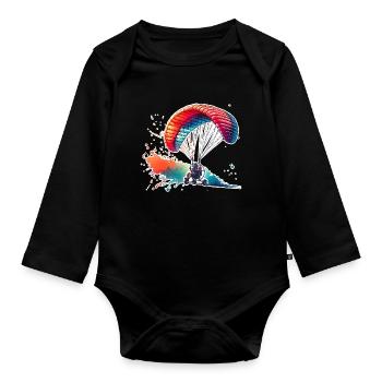 Motorschirm Paramotor - Organic Longsleeve Baby Bodysuit - black - Front