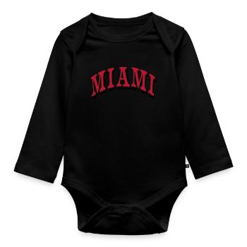 Miami - Baby Bio-Langarm-Body - Schwarz - Vorne