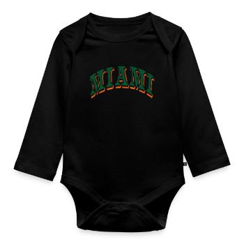 Miami - Organic Longsleeve Baby Bodysuit - black - Front