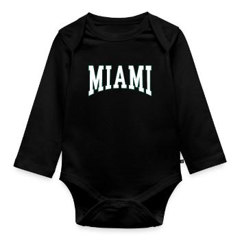 Miami - Organic Longsleeve Baby Bodysuit - black - Front