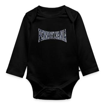 Pennsylvania - Baby Bio-Langarm-Body - Schwarz - Vorne