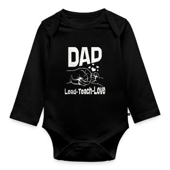 Papa Lead lehre Liebe - Baby Bio-Langarm-Body - Schwarz - Vorne