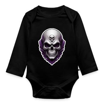 Totenkopf Skull - Organic Longsleeve Baby Bodysuit - black - Front