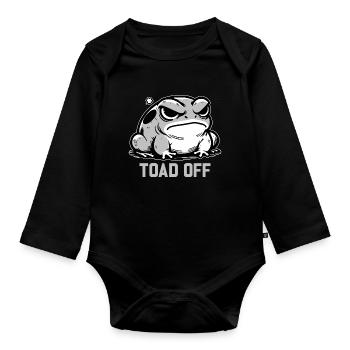 Vintage grenouille crapaud Meme grenouille ne me crapaud pas - Body Bébé bio manches longues - noir - Devant