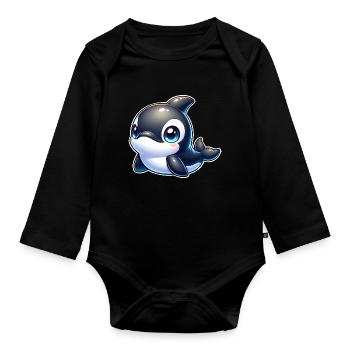 Orque - Body Bébé bio manches longues - noir - Devant