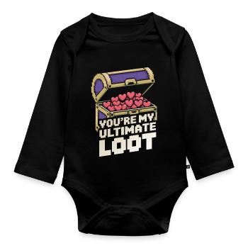 Tu es mon butin ultime - Body Bébé bio manches longues - noir - Devant